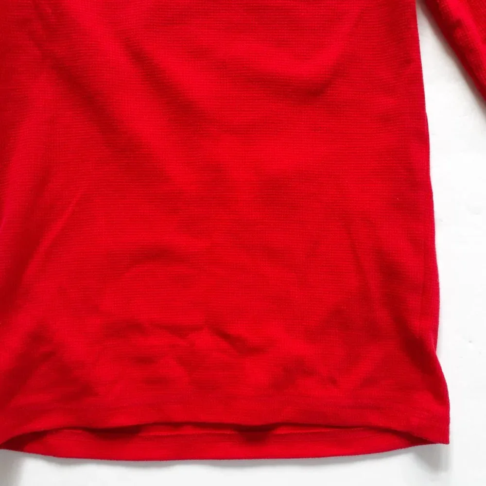 Jumping Beans Boys T-Shirt Mickey Mouse Red Long Sleeve Waffle Thermal Size 8